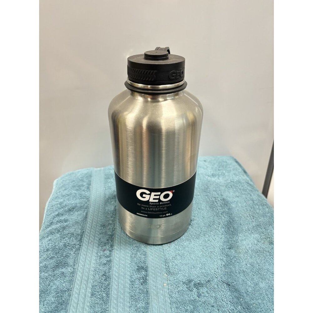 GEO 64oz Half Gallon Insulated Water Bottle Stainless Steel IsoTemp Double Wall